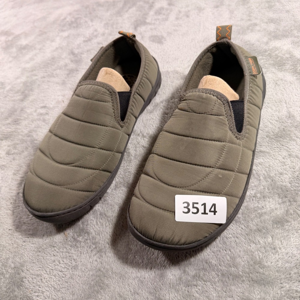 Ozark Trail Slipper Shoes Men 9-10 Olive Green Quilted Puffer Camp Slip On 3514